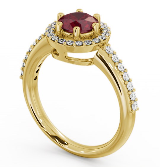 Halo Ruby and Diamond 1.31ct Ring 9K Yellow Gold GEMCL43_YG_RU_THUMB1