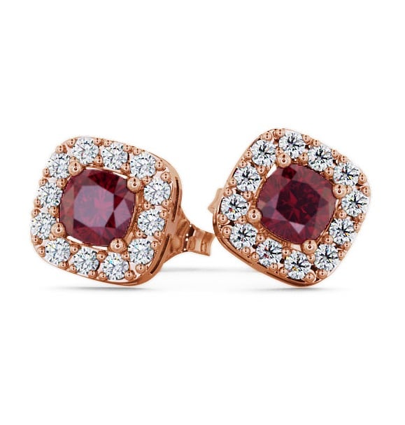 Halo Ruby and Diamond 1.12ct Earrings 18K Rose Gold GEMERG3_RG_RU_THUMB2 