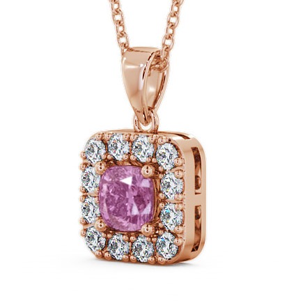 Halo Pink Sapphire and Diamond 1.90ct Pendant 9K Rose Gold GEMPNT14_RG_PS_THUMB1