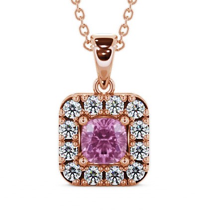  Halo Pink Sapphire and Diamond 1.90ct Pendant 9K Rose Gold - Atley GEMPNT14_RG_PS_THUMB2 