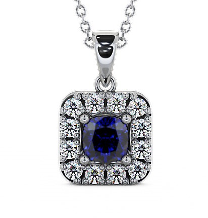  Halo Blue Sapphire and Diamond 1.90ct Pendant 18K White Gold - Atley GEMPNT14_WG_BS_THUMB2 