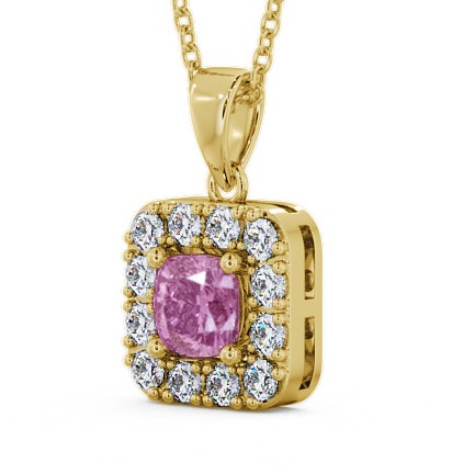 Halo Pink Sapphire and Diamond 1.90ct Pendant 9K Yellow Gold - Atley GEMPNT14_YG_PS_THUMB1