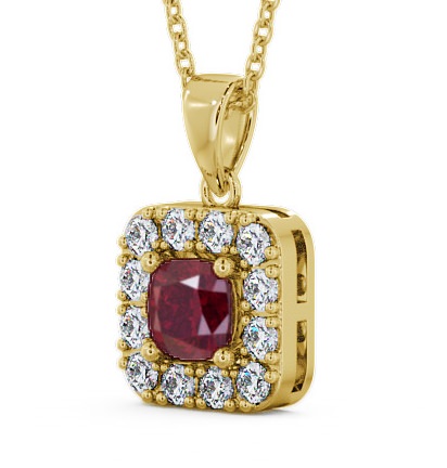 Halo Ruby and Diamond 1.90ct Pendant 9K Yellow Gold GEMPNT14_YG_RU_THUMB1