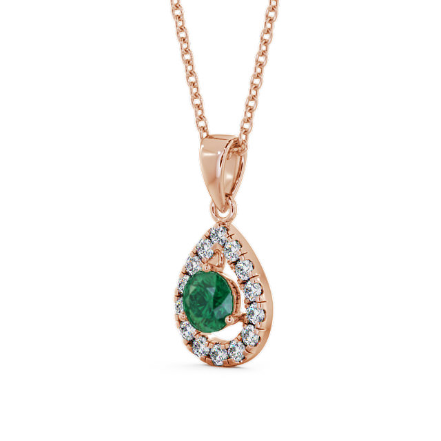 Halo Emerald and Diamond 1.22ct Pendant 9K Rose Gold - Imogen GEMPNT1_RG_EM_THUMB2