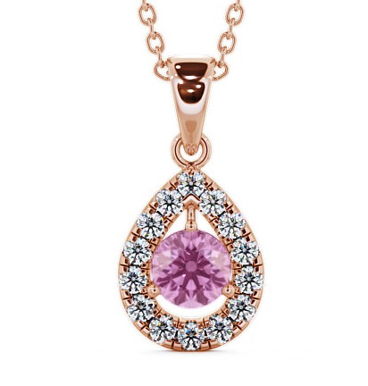  Halo Pink Sapphire and Diamond 1.47ct Pendant 9K Rose Gold - Imogen GEMPNT1_RG_PS_THUMB2 