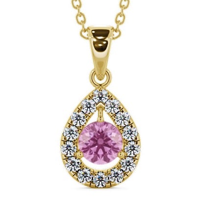 Halo Pink Sapphire and Diamond 1.47ct Pendant 18K Yellow Gold - Imogen GEMPNT1_YG_PS_THUMB2 