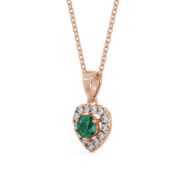 Halo Emerald and Diamond 0.73ct Pendant 9K Rose Gold - Arletta GEMPNT2_RG_EM_THUMB2