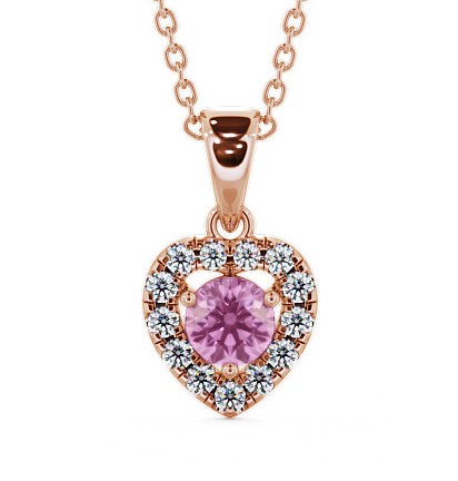 Halo Pink Sapphire and Diamond 0.90ct Pendant 18K Rose Gold - Arletta GEMPNT2_RG_PS_THUMB2 