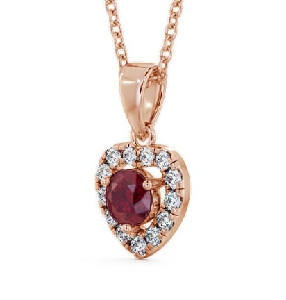 Halo Ruby and Diamond 0.90ct Pendant 18K Rose Gold GEMPNT2_RG_RU_THUMB1