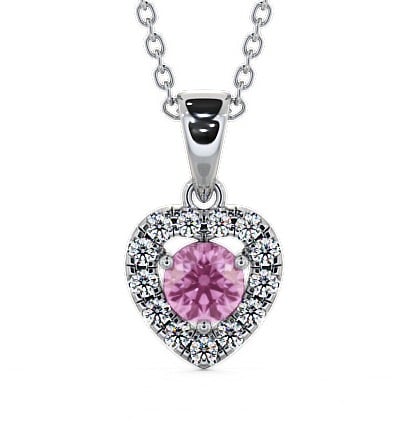  Halo Pink Sapphire and Diamond 0.90ct Pendant 9K White Gold - Arletta GEMPNT2_WG_PS_THUMB2 
