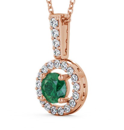 Halo Emerald and Diamond 1.25ct Pendant 9K Rose Gold GEMPNT3_RG_EM_THUMB1