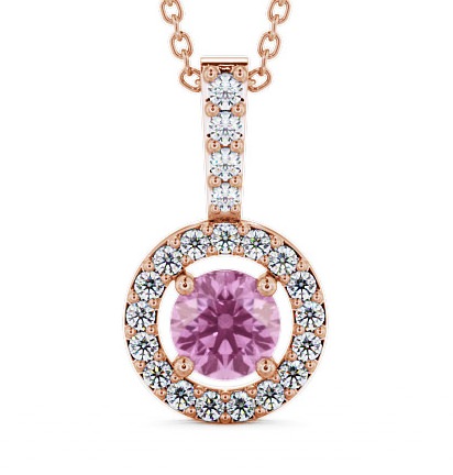  Halo Pink Sapphire and Diamond 1.50ct Pendant 9K Rose Gold - Celia GEMPNT3_RG_PS_THUMB2 