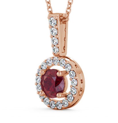 Halo Ruby and Diamond 1.50ct Pendant 9K Rose Gold GEMPNT3_RG_RU_THUMB1