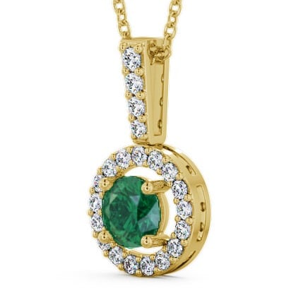  Halo Emerald and Diamond 1.25ct Pendant 18K Yellow Gold - Celia GEMPNT3_YG_EM_THUMB1 