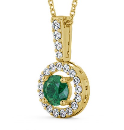 Halo Emerald and Diamond 1.25ct Pendant 9K Yellow Gold GEMPNT3_YG_EM_THUMB1