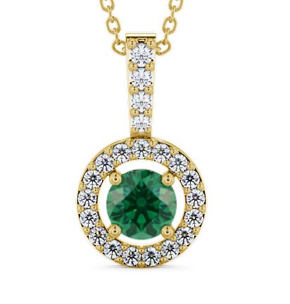  Halo Emerald and Diamond 1.25ct Pendant 9K Yellow Gold - Celia GEMPNT3_YG_EM_THUMB2 