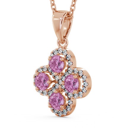 Cluster Pink Sapphire and Diamond 1.05ct Pendant 9K Rose Gold GEMPNT5_RG_PS_THUMB1