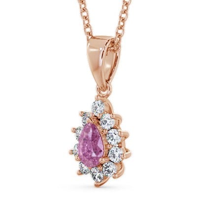  Cluster Pink Sapphire and Diamond 0.85ct Pendant 18K Rose Gold - Acerra GEMPNT6_RG_PS_THUMB1 