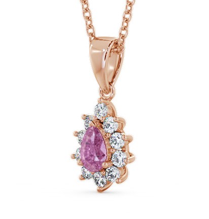 Cluster Pink Sapphire and Diamond 0.85ct Pendant 18K Rose Gold GEMPNT6_RG_PS_THUMB1 