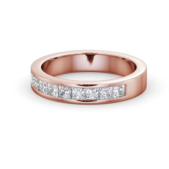 Half Eternity Princess Diamond Ring 18K Rose Gold - Kear HE10_RG_FLAT