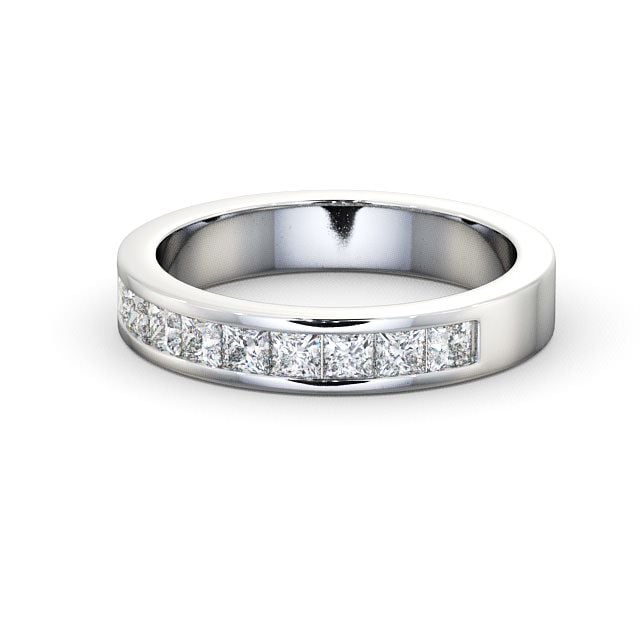 Half Eternity Princess Diamond Ring 18K White Gold - Kear HE10_WG_FLAT