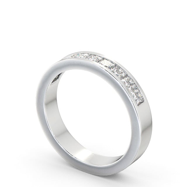 Half Eternity Princess Diamond Ring 18K White Gold - Kear HE10_WG_SIDE