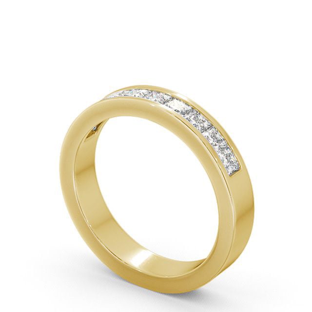 Half Eternity Princess Diamond Ring 18K Yellow Gold - Kear HE10_YG_SIDE