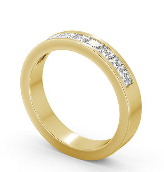 Half Eternity Princess Diamond Channel Set Ring 9K Yellow Gold HE10_YG_THUMB1 