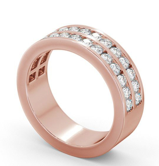 Half Eternity Round Diamond Double Channel Ring 18K Rose Gold HE11_RG_THUMB1 