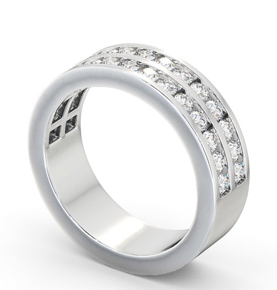 Half Eternity Round Diamond Double Channel Ring 18K White Gold HE11_WG_THUMB1