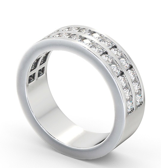 Half Eternity Round Diamond Double Channel Ring 18K White Gold HE11_WG_THUMB1 