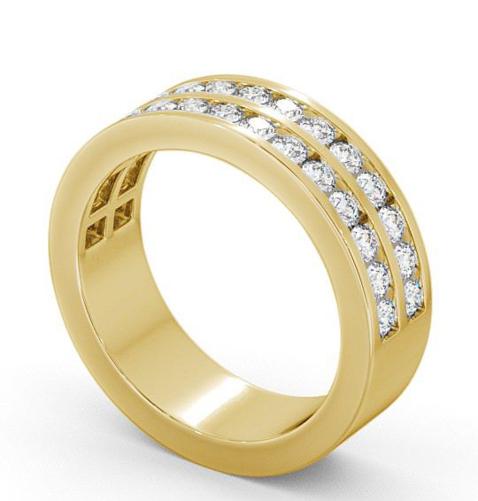 Half Eternity Round Diamond Double Channel Ring 9K Yellow Gold HE11_YG_THUMB1 