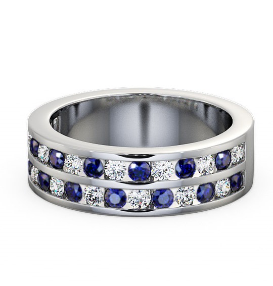 Chelford Half Eternity Gemstone and Diamond Ring 1.20ct Double Row HE11GEM_WG_BS_THUMB2 