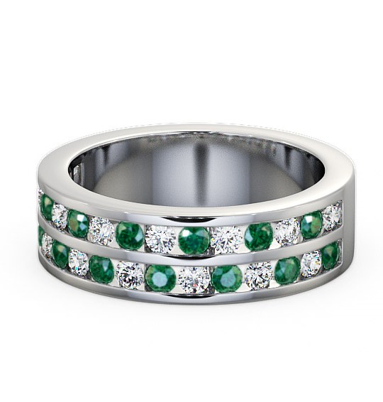 Chelford Half Eternity Gemstone and Diamond Ring 1.20ct Double Row HE11GEM_WG_EM_THUMB2 