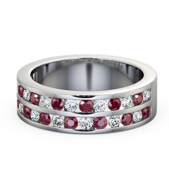 Chelford Half Eternity Gemstone and Diamond Ring 1.20ct Double Row HE11GEM_WG_RU_THUMB2 