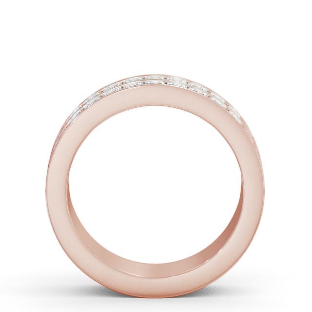 Half Eternity Princess Diamond Double Channel Ring 18K Rose Gold - Darley HE12_RG_UP