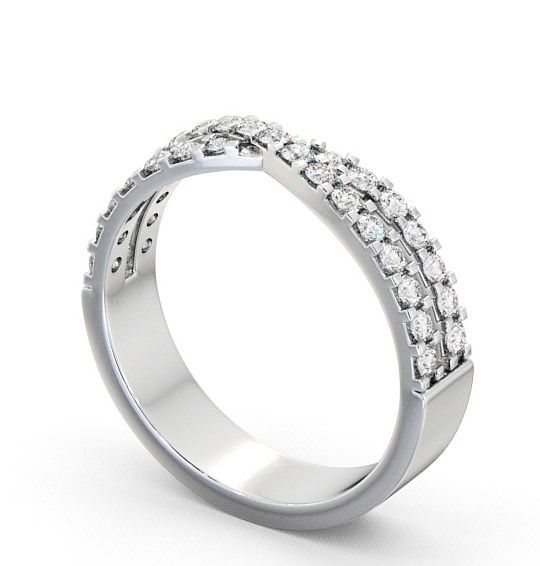 Half Eternity 0.33ct Round Diamond Cross Over Ring Platinum HE13_WG_THUMB1