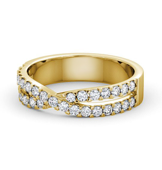 Berrier Half Eternity Ring Round Diamond 0.35ct Crossover HE13_YG_THUMB2 