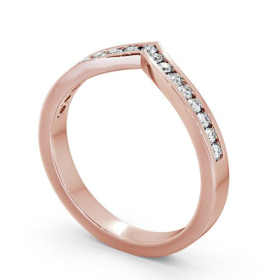 Half Eternity Round Diamond Wishbone Design Ring 18K Rose Gold HE15_RG_THUMB1 