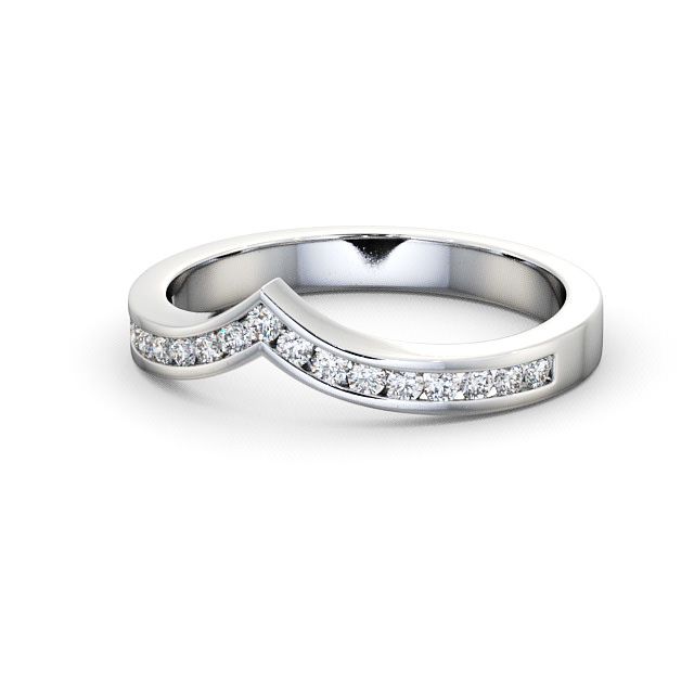 Half Eternity Round Diamond Ring 9K White Gold - Pilsley HE15_WG_FLAT
