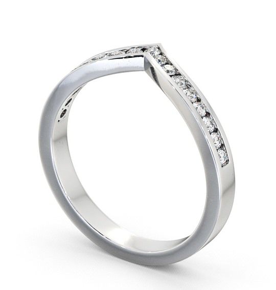 Half Eternity Round Diamond Wishbone Design Ring 9K White Gold HE15_WG_THUMB1