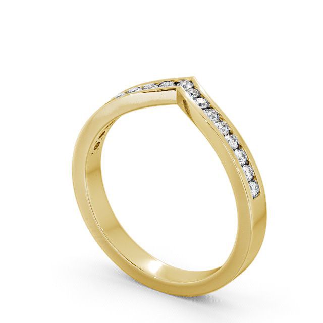 Half Eternity Round Diamond Ring 9K Yellow Gold - Pilsley HE15_YG_SIDE