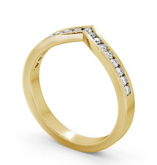 Half Eternity Round Diamond Wishbone Design Ring 9K Yellow Gold HE15_YG_THUMB1