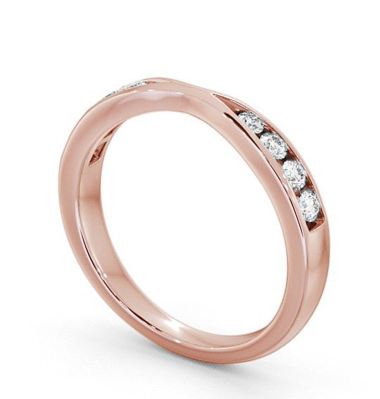 Half Eternity Round Diamond 0.25ct Pinched Design Ring 9K Rose Gold HE16_RG_THUMB1