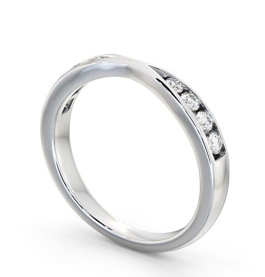 Half Eternity Round Diamond 0.25ct Pinched Design Ring Platinum HE16_WG_THUMB1 