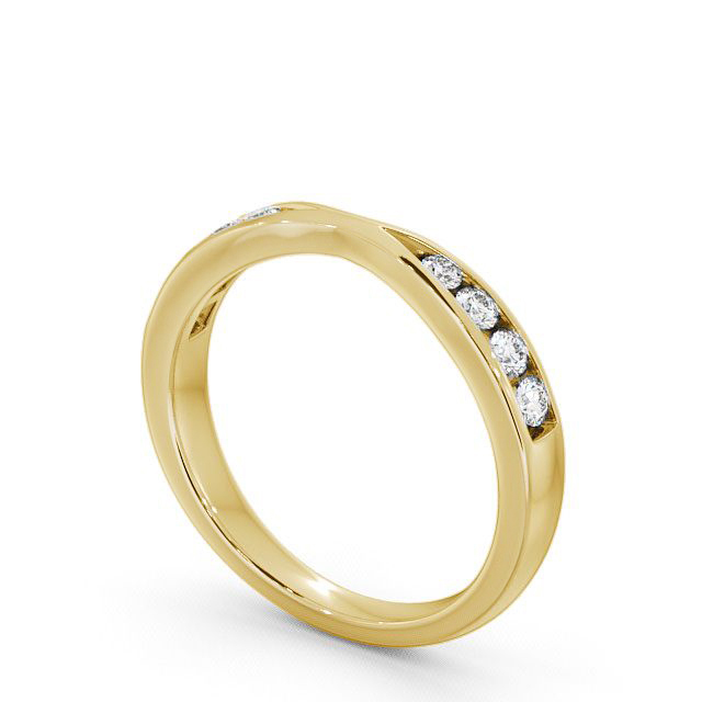 Half Eternity Round Diamond 0.25ct Ring 18K Yellow Gold - Kelty HE16_YG_SIDE