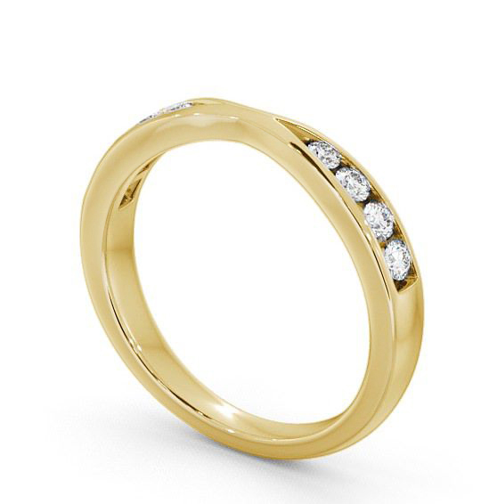 Half Eternity Round Diamond 0.25ct Pinched Design Ring 9K Yellow Gold HE16_YG_THUMB1