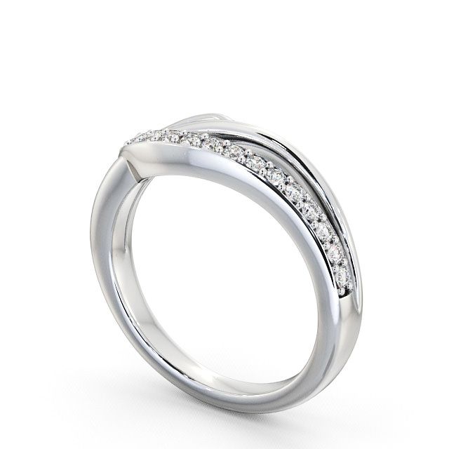 Half Eternity Round Diamond 0.14ct Ring 18K White Gold - Appleby HE17_WG_SIDE
