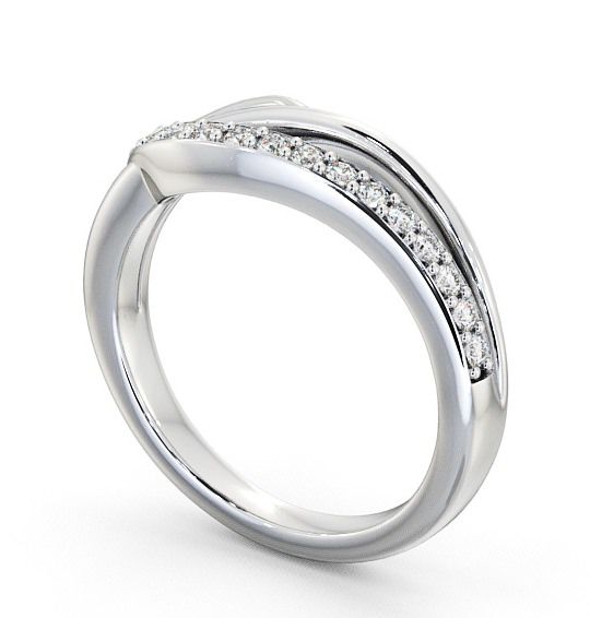 Half Eternity Round Diamond 0.14ct Sweeping Style Ring 18K White Gold HE17_WG_THUMB1 