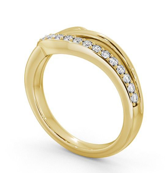 Half Eternity Round Diamond 0.14ct Sweeping Style Ring 18K Yellow Gold HE17_YG_THUMB1